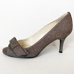 Silver Open toe Stuart Weitzman heels